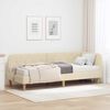 vidaXL Cadre de lit d'angle avec matelas Crème 80 x 200 cm tissu