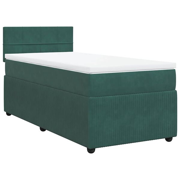 vidaXL Sommier à lattes de lit avec matelas Vert foncé 90x200 cm