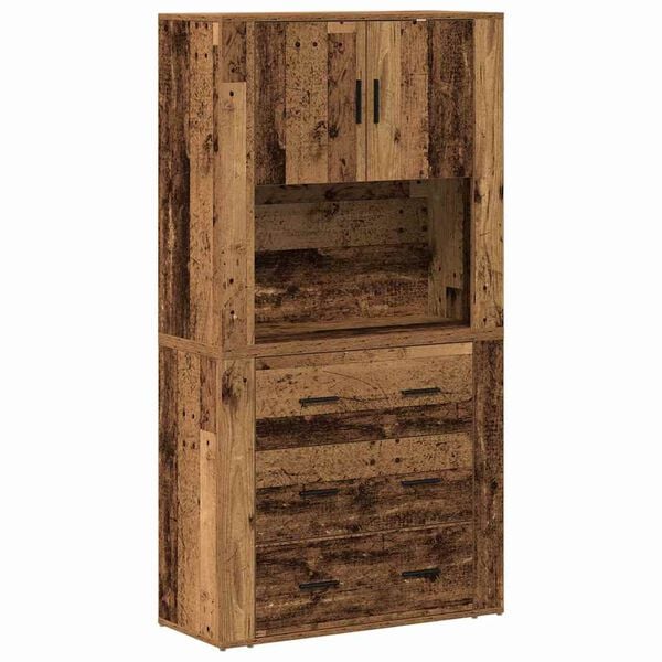 vidaXL Haut Armoire Bois ancien 80 x 33 x 150 cm Bois d'ing&eacute;nierie
