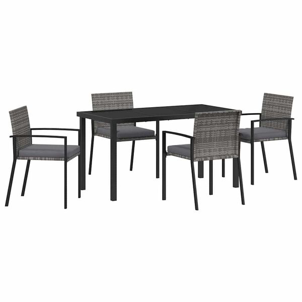 vidaXL Ensemble de salle &agrave; manger pour jardin 5 pcs Gris