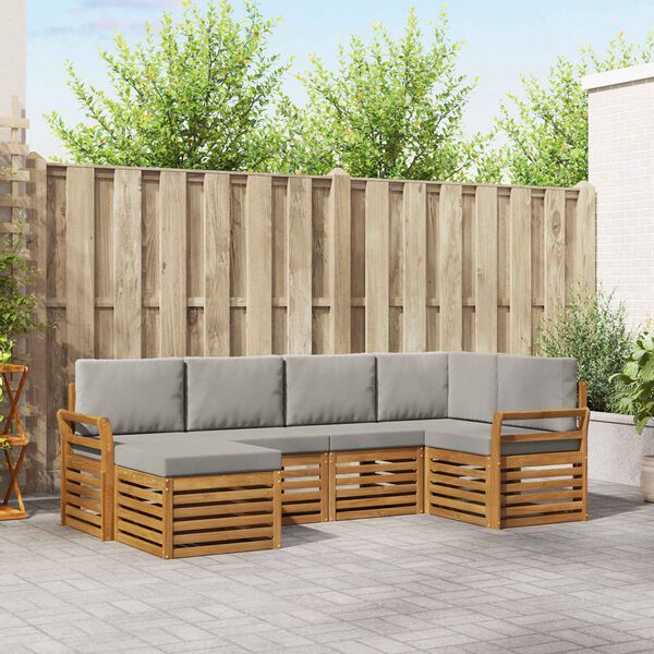 vidaXL Ensemble de canap&eacute; d'angle 6 pcs Gris Naturel et Clair