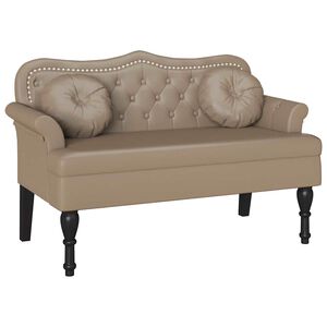 vidaXL Banc Chesterfield avec coussin Cappuccino 120,5 x 65 x 75 cm