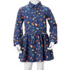 Robe pour enfants à manches longues bleu marine 140
