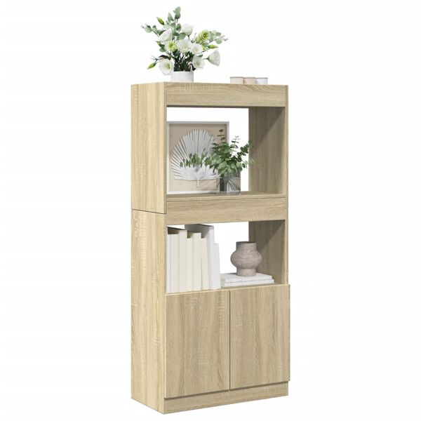 vidaXL Buffet haut ch&ecirc;ne sonoma 63x33x140 cm bois d'ing&eacute;nierie