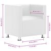 vidaXL Fauteuil cube blanc simili cuir