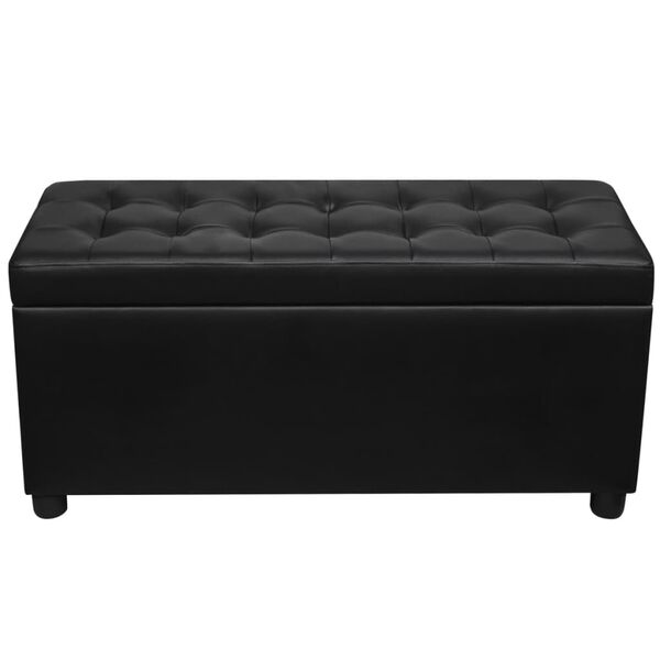 vidaXL Pouf de rangement Cuir synthétique Noir