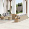 vidaXL Ensemble de canap&eacute; de jardin 10 pcs Beige Poly rotin
