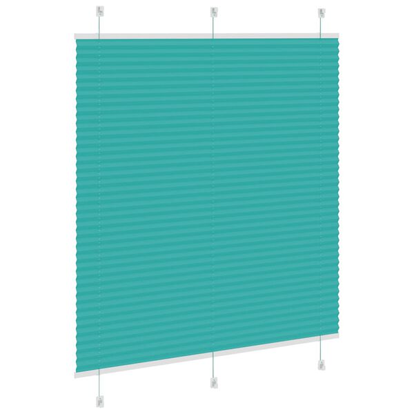 vidaXL Store pliss&eacute; vert p&eacute;trole 115x100cm largeur du tissu 114,4cm