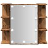 vidaXL Armoire à miroir avec LED vieux bois 70x16,5x60 cm