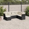 vidaXL Salon de jardin 7 pcs avec coussins noir r&eacute;sine tress&eacute;e