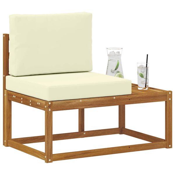 vidaXL Canap&eacute; d'ext&eacute;rieur en bout avec coussin Naturel 91 x 63 x 73 cm
