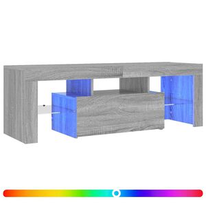 vidaXL Meuble TV avec lumi&egrave;res LED sonoma gris 120x35x40 cm