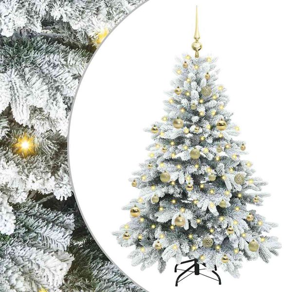 vidaXL Sapin de No&euml;l artificiel avec 150 LED Blanc 150 cm PE et PVC