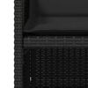 vidaXL Ensemble &agrave; manger de jardin coussins 5pcs Noir R&eacute;sine tress&eacute;e