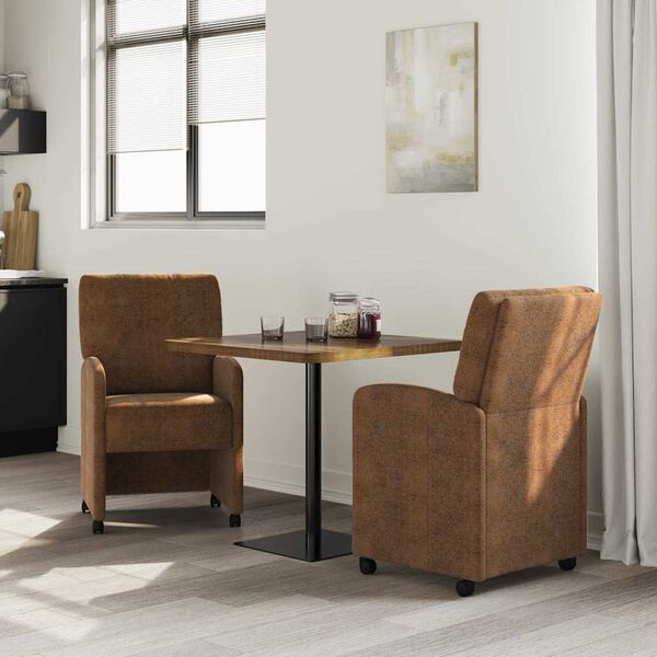 vidaXL Chaises de salle à manger 2 pcs Marron 57 x 67 x 95 cm