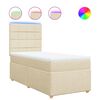 vidaXL Sommier &agrave; lattes de lit avec matelas Cr&egrave;me 100x200 cm Tissu