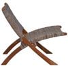vidaXL Chaise de relaxation rotin kubu naturel et bois d'acajou massif