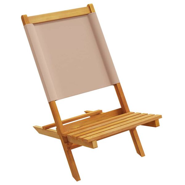 vidaXL Chaises de jardin pliantes lot de 8 taupe tissu et bois massif