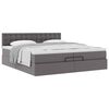 VidaXL Cadre de lit ottoman avec matelas gris 200x200 cm similicuir