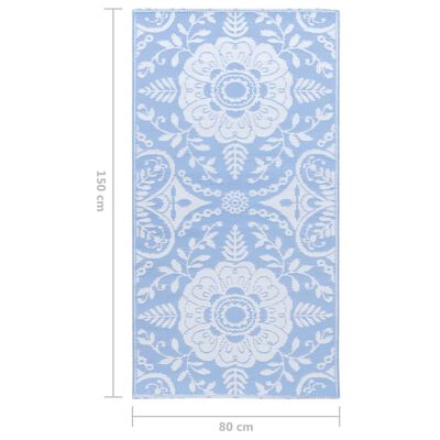 vidaXL Tapis d'extérieur Bleu azuré 80x150 cm PP