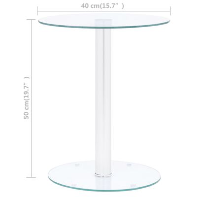 vidaXL Table basse Transparent 40 cm Verre trempé