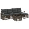 vidaXL Ensemble de canap&eacute; de jardin 6 pc Gris polyrotin