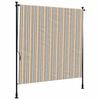vidaXL Store roulant d'ext&eacute;rieur jaune et blanc 150x270 cm tissu acier