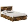 vidaXL Lit de Rangement Ch&ecirc;ne fum&eacute; 135 x 190 cm Bois d'ing&eacute;nierie