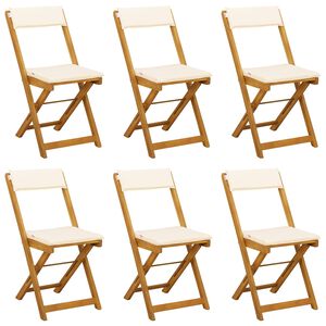 vidaXL Chaises de bistrot d'ext&eacute;rieur 6 pc Cr&egrave;me blanc