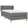 vidaXL Sommier &agrave; lattes de lit avec matelas Gris fonc&eacute; 80x200 cm Tissu