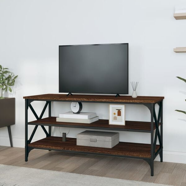 vidaXL Meuble TV Ch&ecirc;ne marron 100x40x50 cm Bois d'ing&eacute;nierie