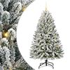 vidaXL Sapin de Noël artificiel Vert et blanc 150 cm PVC et métal
