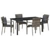 vidaXL Ensemble de salle &agrave; manger pour jardin 5 pcs Gris polyrotin