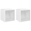 vidaXL Meubles TV 2 pcs Blanc 37x35x37 cm Bois d&rsquo;ing&eacute;nierie