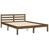 vidaXL Cadre de lit sans matelas marron miel 140x190 cm bois massif