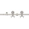 vidaXL Kit fixation porte coulissante 183 cm Acier inoxydable Argent&eacute;