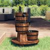 vidaXL Fontaine &agrave; eau sur roues pompe 55x55x80 cm bois de sapin massif
