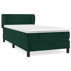 vidaXL Sommier &agrave; lattes de lit et matelas Vert fonc&eacute; 80x200 cm Velours