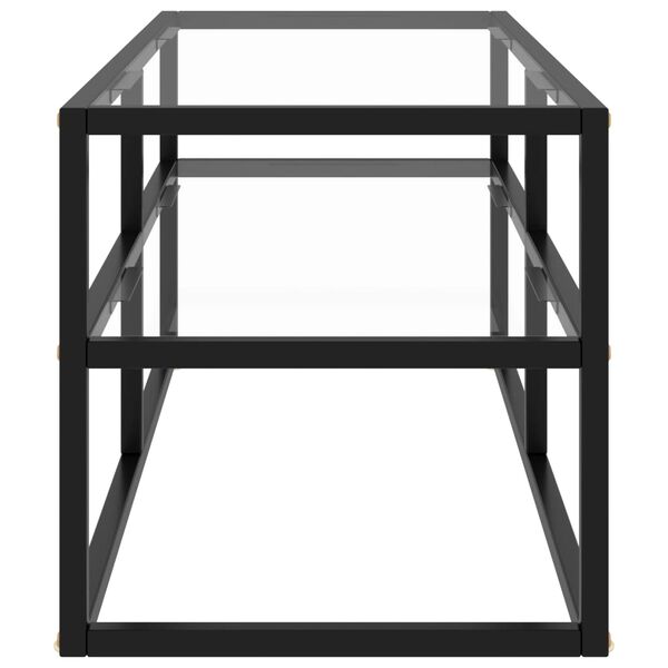 vidaXL Meuble TV avec verre trempé Noir 100x40x40 cm