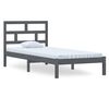 vidaXL Cadre de lit Gris Bois de pin massif 100x200 cm