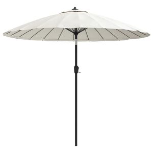 vidaXL Parasol d'ext&eacute;rieur et m&acirc;t avec aluminium 270 cm Blanc sable