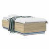 vidaXL Cadre de lit avec LED avec bandes LED Ch&ecirc;ne Sonoma 80 x 200 cm
