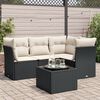 vidaXL Salon de jardin 5 pcs avec coussins noir r&eacute;sine tress&eacute;e