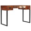 vidaXL Bureau Bois de Sesham massif et cuir véritable 117x50x76 cm