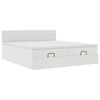 VidaXL Cadre de lit ottoman avec matelas blanc 200x200 cm similicuir