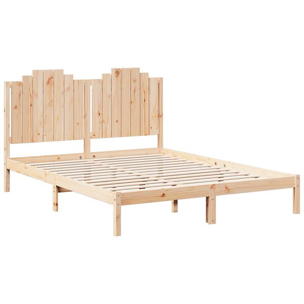 vidaXL Cadre de lit extra long sans matelas 140x210 cm bois massif