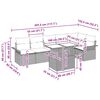 vidaXL Ensemble de canap&eacute; de jardin avec coussin 7 pcs Noir Poly rotin