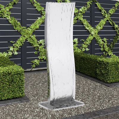 vidaXL Fontaine de jardin avec pompe Acier inoxydable 130 cm Courbé
