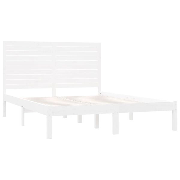 vidaXL Cadre de lit sans matelas blanc 140x200 cm bois massif