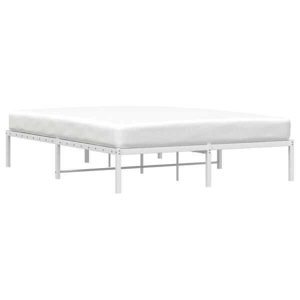 vidaXL Cadre de lit m&eacute;tal sans matelas blanc 160x200 cm
